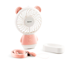 Мини-вентилятор Baseus Dharma bear Fan розовый