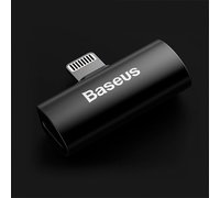 Адаптер Baseus L46 iPhone Male to Dual iPhone Female Adapters черно-серый