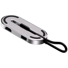 USB-хаб Baseus O HUB Type-C Multi-function Converter Silver (CABOOK-0S) серебряный