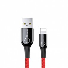 Кабель Baseus C-shaped Light Intelligent Power-Off красный