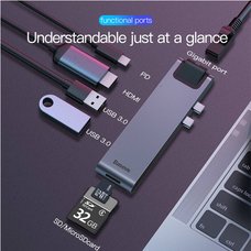 Док-станция 2 в 1 Baseus thunderbolt C+Pro Seven-in-one smart HUB