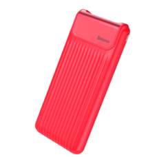 Внешний аккумулятор Baseus Thin Digital 10000mAh Power Bank красный