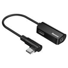 Адаптер Baseus Type-C Male To Type-C Female +3.5MM Female Adapter L45 черный