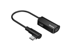 Адаптер Baseus Type-C Male To Type-C Female +3.5MM Female Adapter L45 черный