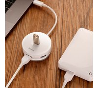 Хаб Baseus Round box (Type-C to USB3.0 х 1+USB2.0 х 3) белый