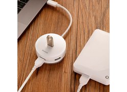 Хаб Baseus Round box (Type-C to USB3.0 х 1+USB2.0 х 3) белый