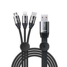 Кабель Baseus 3 в 1 Car Co-sharing Cable USB для M+L+T 3.5A 1m черный