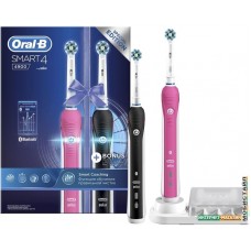 Комплект зубных щеток Braun Oral-B Smart 4 4900 (черный+розовый)
