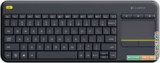 Клавиатура Logitech Wireless Touch Keyboard K400 Plus Black (920-007147)