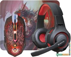 Мышь с ковриком + наушники Defender DragonBorn MHP-003