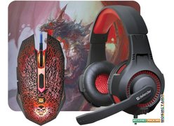 Мышь с ковриком + наушники Defender DragonBorn MHP-003