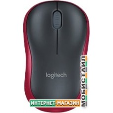 Мышь Logitech M185 (черный/красный)