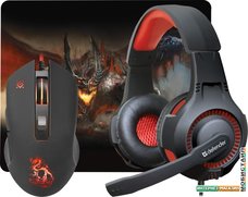 Мышь с ковриком + наушники Defender Devourer MHP-006