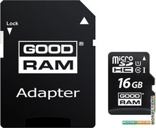 Карта памяти GOODRAM M1AA microSDHC M1AA-0160R12 16GB (с адаптером)