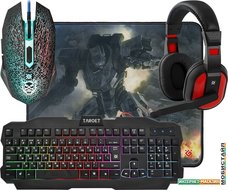 Клавиатура + мышь с ковриком + наушники Defender Target MKP-350