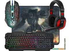 Клавиатура + мышь с ковриком + наушники Defender Target MKP-350