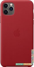 Чехол Apple Leather Case для iPhone 11 Pro Max (красный)