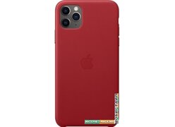 Чехол Apple Leather Case для iPhone 11 Pro Max (красный)