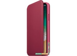 Чехол Apple Leather Folio для iPhone X Berry