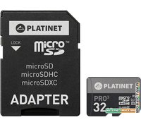 Карта памяти Platinet PMMSD32UIII 32GB + адаптер