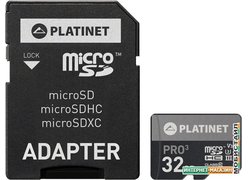 Карта памяти Platinet PMMSD32UIII 32GB + адаптер