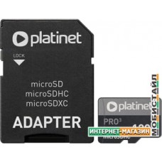 Карта памяти Platinet PMMSDX128UIII 128GB + адаптер