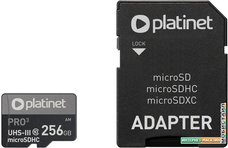 Карта памяти Platinet Pro 3 microSDXC PMMSDX256UIII 256GB + адаптер