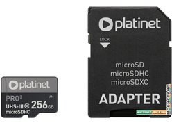 Карта памяти Platinet Pro 3 microSDXC PMMSDX256UIII 256GB + адаптер