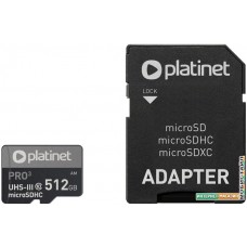 Карта памяти Platinet Pro 3 microSDXC PMMSDX512UIII 512GB + адаптер