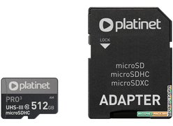 Карта памяти Platinet Pro 3 microSDXC PMMSDX512UIII 512GB + адаптер