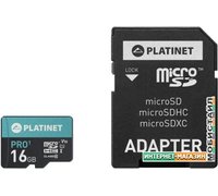 Карта памяти Platinet PMMSD16UI 16GB + адаптер