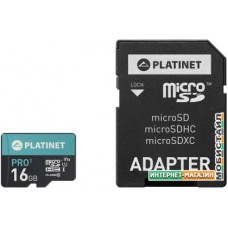 Карта памяти Platinet PMMSD16UI 16GB + адаптер
