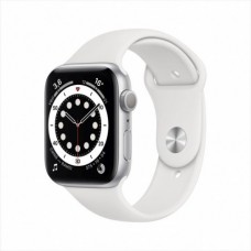 Умные часы Apple Watch Series 6 44 мм (серебристый алюминий/белый спортивный)