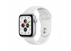 Умные часы Apple Watch SE 44 мм (алюминий серебристый/белый спортивный)