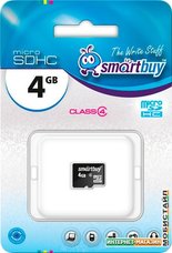 Карта памяти Smart Buy microSDHC (Class 4) 4 Гб (SB4GBSDCL4-00)
