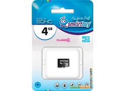Карта памяти Smart Buy microSDHC (Class 4) 4 Гб (SB4GBSDCL4-00)