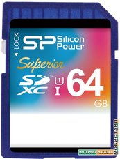 Карта памяти Silicon-Power SDXC Superior UHS-1 (Class 10) 64 GB (SP064GBSDXCU1V10)