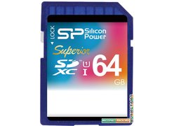 Карта памяти Silicon-Power SDXC Superior UHS-1 (Class 10) 64 GB (SP064GBSDXCU1V10)