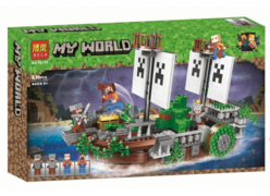 Конструктор BELA 11139 Майнкрафт ʺБитва на рекеʺ 630 дет.