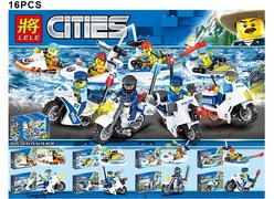 Конструктор Lele 28006 Сити 8 видов, (уп. 16шт) 14.5* 9.5* 4 см