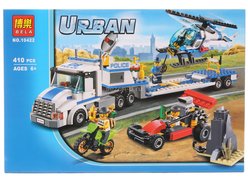 Конструктор BELA 10422 Полиция ʺПеревозчик вертолётаʺ 410 дет. 41Х6х28см