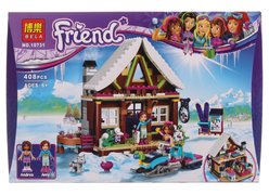 Конструктор BELA 10731 Френдс ʺГорнолыжный курорт: Шалеʺ 408 дет. 41х28х5см