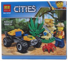 Конструктор BELA 10707 Джунгли ʺПеревозчик Песчаного Баггиʺ 60 дет. в кор.16х14х5см