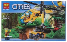 Конструктор BELA 10709 Джунгли ʺГрузовой вертолётʺ 216 дет. 33х21х5см