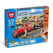 Конструктор Lepin 02039 Красный Товарный Поезд