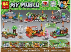 Конструктор LELE 33264 Майнкрафт ʺПостройкиʺ 12шт. в упаковке 6 видов 19х14х4.3см