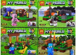 Конструктор LELE 33270 Майнкрафт ʺНа Ферме ʺ 8шт. в упаковке 4 вида