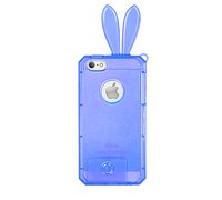 Силиконовый чехол Creative для iPhone 5 (Rabbit Blue)