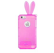 Силиконовый чехол Creative для iPhone 5 (Rabbit Pink)