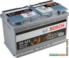 Автомобильный аккумулятор Bosch S5 A11 (580901080) 80 А/ч